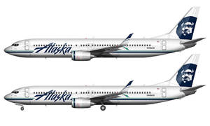註冊號碼為N486AS的阿拉斯加航空波音737飛機以側面視角展示。