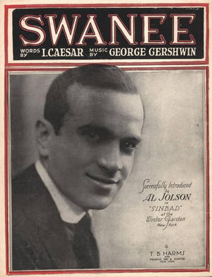 Al Jolson同George Gershwin嘅《Swanee》復古樂譜封面 — 荷里活 GIF 壁紙