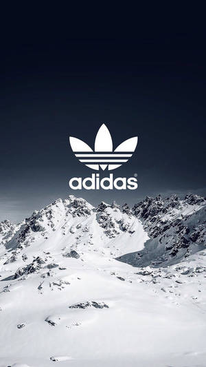 白色adidas標誌在雪山上，天空陰暗