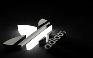 深色背景上發光的Adidas標誌