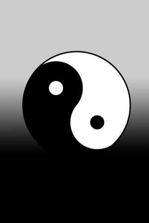 漸變灰色背景上的黑白陰陽符號。