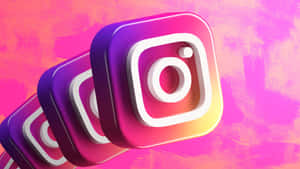 三個漂浮的Instagram應用程式圖示在彩色紋理背景上。