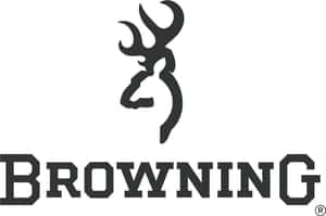 Browning品牌標誌，帶有黑色鹿頭剪影和粗體文字。