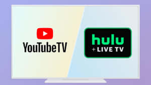 顯示 YouTube TV 和 Hulu Live TV 標誌的電視屏幕