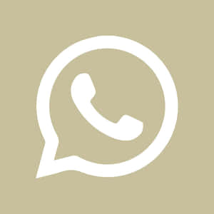 米色背景上的白色WhatsApp標誌