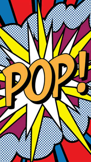 漫畫風格的爆炸效果，帶有「POP!」文字和半色調雲朵。 — 美學手機GIF 壁紙