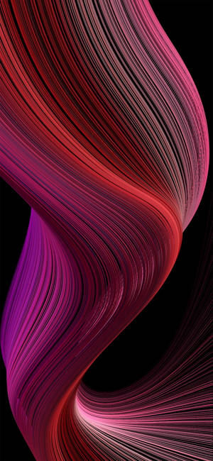 黑色背景上洋紅色和深紅色線條的動態漩渦 — iPhone 16 壁紙