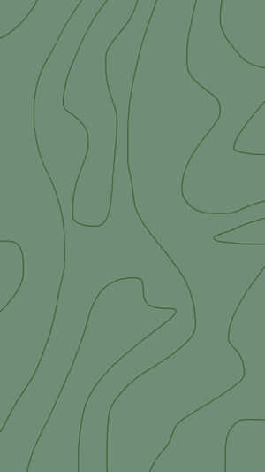 綠色背景上流動線條的極簡抽象圖案