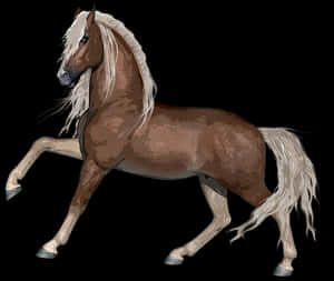 雄偉棕色馬插畫
