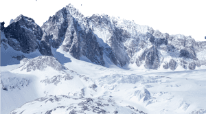 雄偉的雪覆山巔