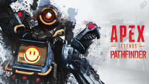來自Apex Legends Pathfinder的機械人角色，擁有發光的眼睛和笑臉面板。