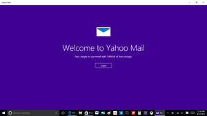 Yahoo Mail 登入畫面，紫色背景，白色文字。
