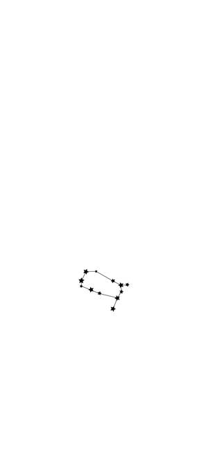 白色背景上獵戶座星座的黑色線條圖