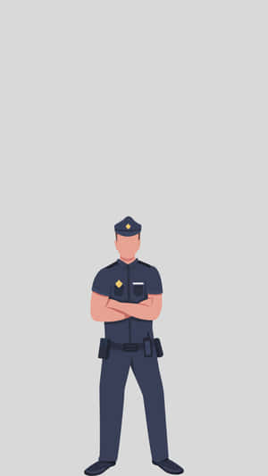 身穿制服的警察雙臂交叉站立。