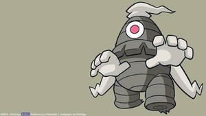 一隻灰色的幽靈寶可夢，有一隻紅色的眼睛和白色的四肢。