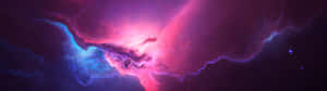 深空中帶有發光塵埃的生動粉藍色宇宙星雲。