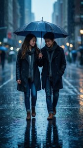 兩個好閨蜜在雨中共撐一把傘。 — 閨密 壁紙