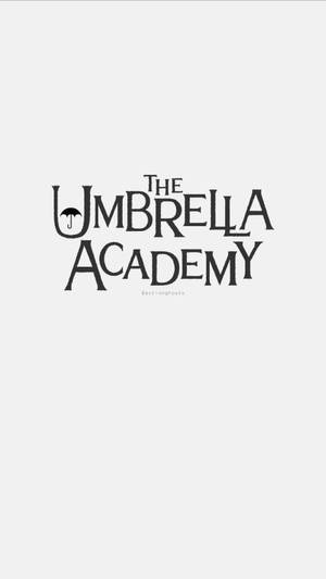 The Umbrella Academy 標誌以黑色文字顯示在淺灰色背景上。
