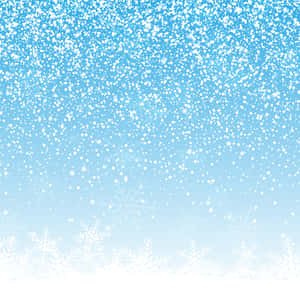 雪花在寧靜的冬日天空中飄落，底部有霜凍圖案。 — 冬日美學 壁紙