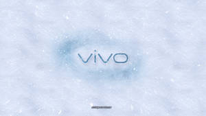 以雪形成的Vivo標誌，周圍有飄落的雪花