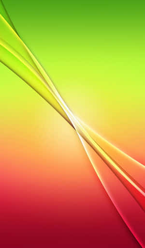 從綠色到紅色的流動曲線的抽象彩色漸變。 — Galaxy Tab A11 壁紙