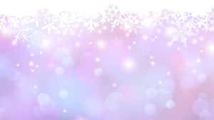 帶有雪花和閃爍燈光的節日冬季背景。 — 淺粉紅色 壁紙