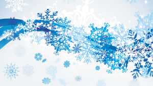 藍色和白色雪花圖案在冰霜背景上流動。