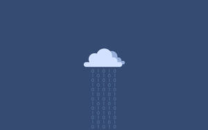 雲端圖示在藍色背景上滴落二進制代碼