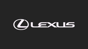 深灰色背景上的白色 Lexus 品牌標誌