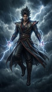 雷電在風暴天空中召喚閃電，直向壁紙。 — 平板電腦 壁紙