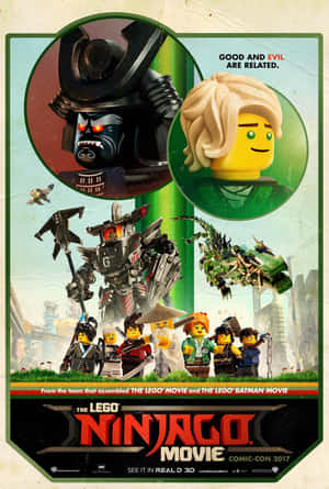 LEGO Ninjago電影海報，有忍者和反派。 — 卡通 壁紙