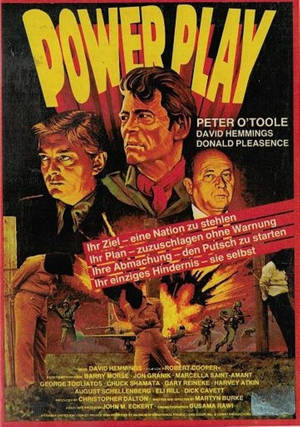 《Power Play》電影海報，包含三位男子和爆炸場景。 — 電影 壁紙