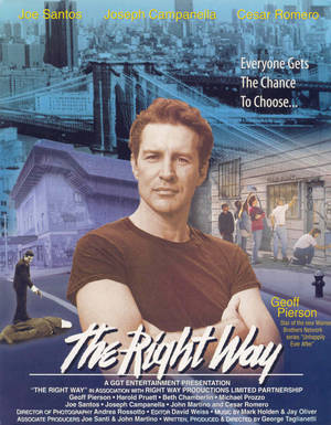 電影《The Right Way》的海報，中央為男性演員，背景為城市景觀和行人。 — 電影 壁紙