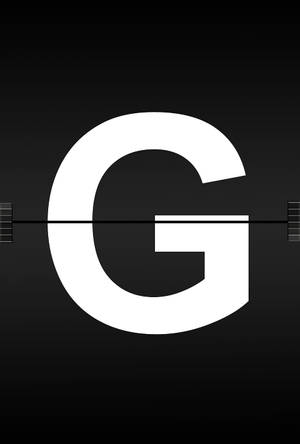 黑色背景上帶有膠片條邊框的大型白色字母 G。