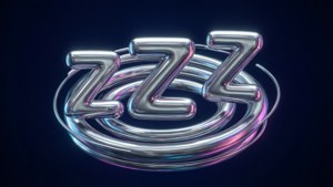 閃亮金屬ZZZ字母在深色背景上發出霓虹光芒。