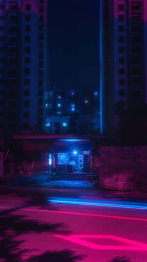 霓虹城市背景 — 夜景城市 壁紙