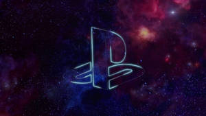 PlayStation標誌在色彩繽紛的星空宇宙星雲中發光。
