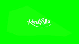白色KondZilla標誌在亮綠色背景上，帶有柔和的幾何陰影。