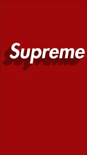 紅色背景，白色 Supreme 標誌和陰影。