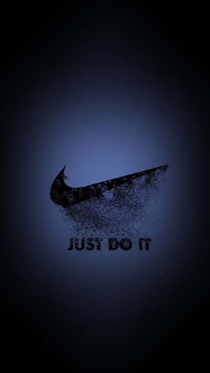 Nike 標誌分解成粒子，深藍色背景上帶有 'JUST DO IT' 文字。 — iPhone 6 壁紙
