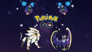 Pokémon GO 標誌與傳說中的寶可夢在星空下 — Astroworld GIF 壁紙
