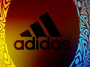 Adidas標誌搭配部落圖案於漸變背景