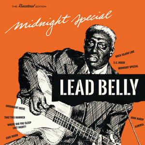 Lead Belly 的《Midnight Special》專輯封面，插圖中的音樂家正在彈結他。