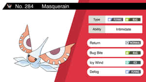 雨翅蛾 Pokémon 狀態畫面，顯示飛行同蟲系詳細資料。