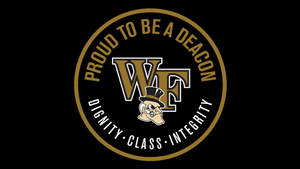 黑金圓形標誌，戴高帽的骷髏頭和文字Proud to Be a Deacon