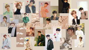 K-pop偶像拼貼畫，帶有惡魔和天使圖形及文字疊加。