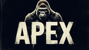 一款字體風格桌布，帶有猩猩剪影及「APEX」字樣。