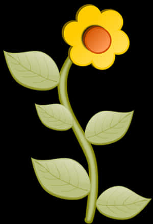 風格化黃色花朵插圖
