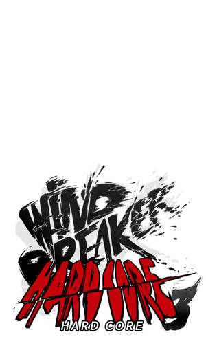 以黑色和紅色閱讀Wind Break Hardcore的侵略性塗鴉文字。