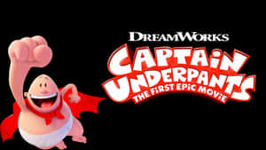 Captain Underpants 在電影標題前舉起拳頭飛翔 — 電影 壁紙